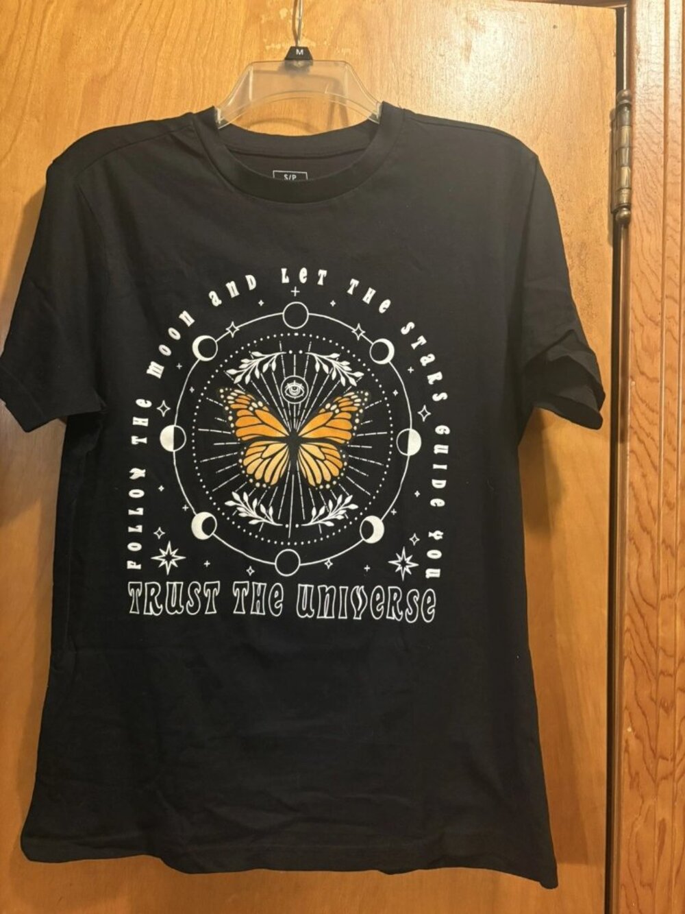 WOMEN'S CELESTIAL BUTTERFLY DESIGN T-SHIRT - SIZE S/P